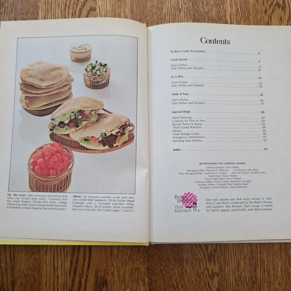 Better Homes and Gardens After Work Cook Book 1982 Vintage Hardcover 230 Recipes